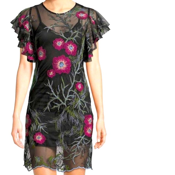 SHEER EMBROIDERED dress/cover up - Picture 3 of 9